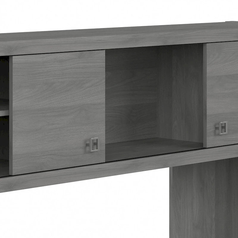 72W Contemporary Desk Hutch with Sliding Doors and Adjustable Shelves