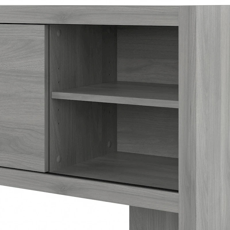 72W Contemporary Desk Hutch with Sliding Doors and Adjustable Shelves